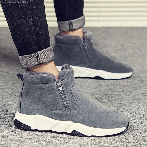 winter suede men snow fashion sneakers man snow boots shoes high cut two zipper male fur plush warm shoes booties, Black
winter suede men snow fashion sneakers man snow boots shoes high cut two zipper male fur plush warm shoes booties, Black