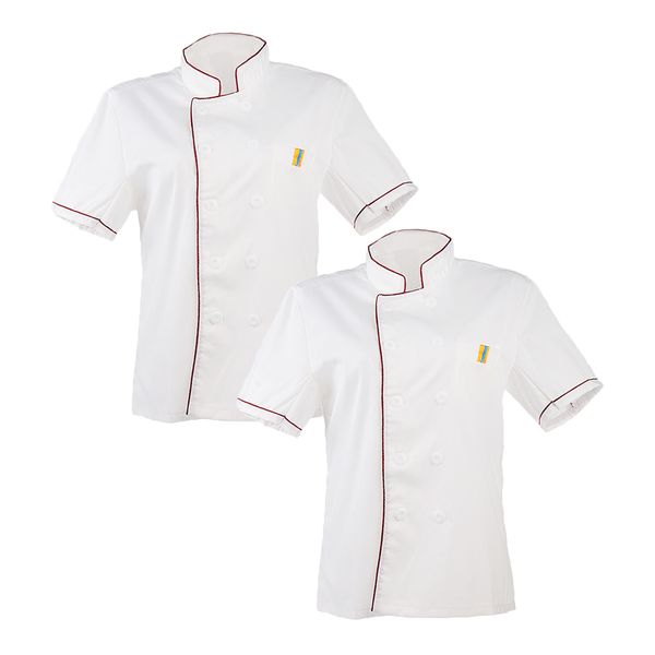 2pcs men women chef uniform single breasted cook short sleeve red coat l, White;black
2pcs men women chef uniform single breasted cook short sleeve red coat l, White;black