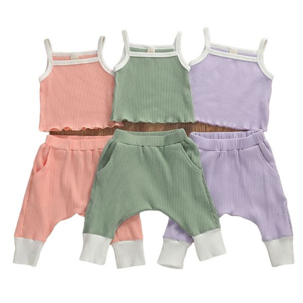 newborn baby girl summer clothes outfits sleeveless halter tank cami harem pants solid ribbed clothing set 0-3 years, White
newborn baby girl summer clothes outfits sleeveless halter tank cami harem pants solid ribbed clothing set 0-3 years, White