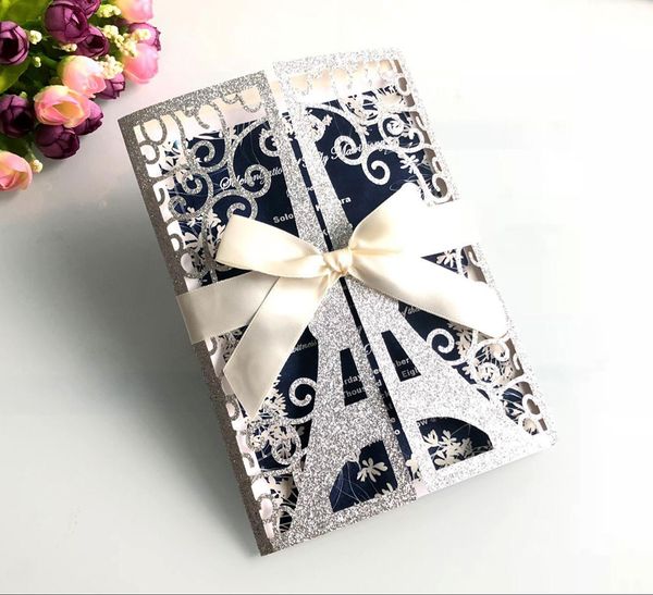 2019 Luxury Эйфелева башня Париж Блеск Laser Cut пригласительные открытки с шампанским ленты для свадебных Brial Душ Anniversary Graduation
2019 Luxury Эйфелева башня Париж Блеск Laser Cut пригласительные открытки с шампанским ленты для свадебных Brial Душ Anniversary Graduation