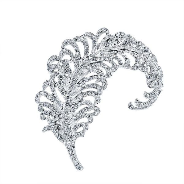 women brooch crystal rhinestone wedding feather prom clothes accessories collar pin big elegant jewelry pins party, Gray
women brooch crystal rhinestone wedding feather prom clothes accessories collar pin big elegant jewelry pins party, Gray