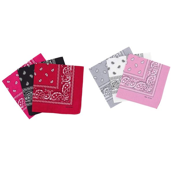 2 set of 3 bandanas paisley man and woman 57 x 57 cm , white + light gray + pink & black red fuchsia
2 set of 3 bandanas paisley man and woman 57 x 57 cm , white + light gray + pink & black red fuchsia