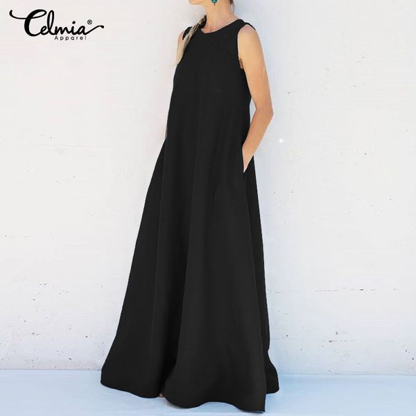 women's summer sundress 2019 celmia sleeveless maxi long dress casual loose party robe femme solid oversized shirt robe 5xl, Black;gray
women's summer sundress 2019 celmia sleeveless maxi long dress casual loose party robe femme solid oversized shirt robe 5xl, Black;gray