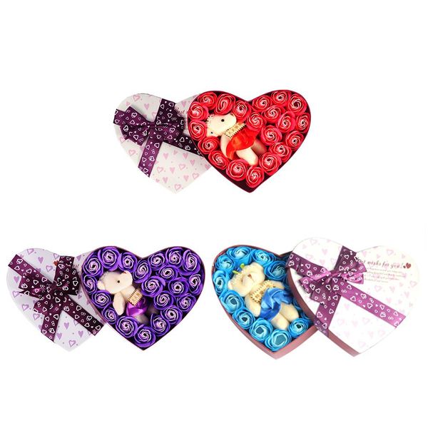 soap flower gift box with 20pcs roses small bear doll for creative home decoration wedding decoration
soap flower gift box with 20pcs roses small bear doll for creative home decoration wedding decoration