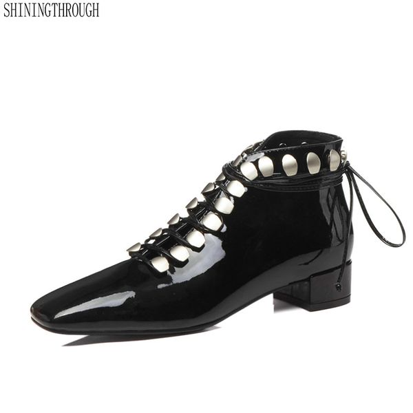 women ankle boots corss-tied low heels autumn genuine leather ladies shoes woman square toe party prom pumps ladies 2019 boots, Black
women ankle boots corss-tied low heels autumn genuine leather ladies shoes woman square toe party prom pumps ladies 2019 boots, Black