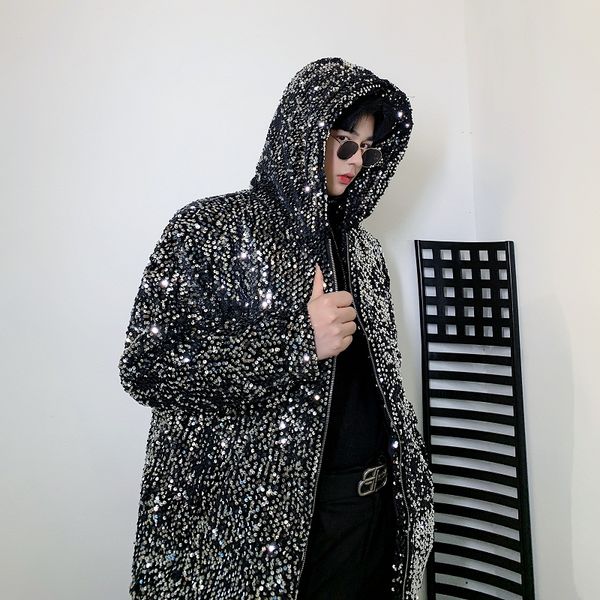 mixcubic 2019 winter korean style unique sequined velvet hooded padded coats men casual loose velvet overcoat for men m, Black
mixcubic 2019 winter korean style unique sequined velvet hooded padded coats men casual loose velvet overcoat for men m, Black