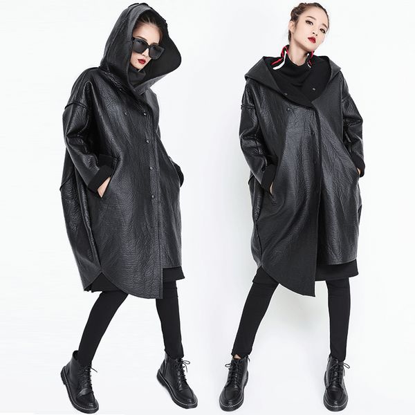 women oversize thick warm irregular leather jacket coat female streetwear punk gothic black long hooded loose overcoat outerwear
women oversize thick warm irregular leather jacket coat female streetwear punk gothic black long hooded loose overcoat outerwear