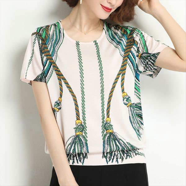 lazy style round collar women's loose t-shirt t-shirt sweater 2020 printed ice silk sweater thin top, White
lazy style round collar women's loose t-shirt t-shirt sweater 2020 printed ice silk sweater thin top, White