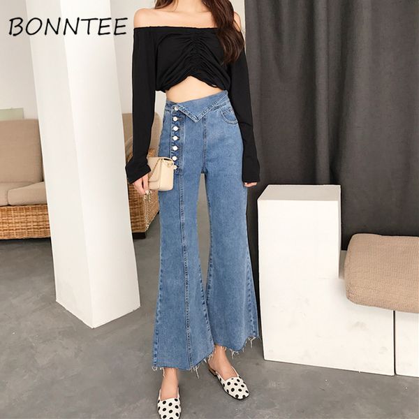 jeans denim new women single breasted slim high waist womens chic flare pants trendy korean style pockets solid simple all-match, Blue
jeans denim new women single breasted slim high waist womens chic flare pants trendy korean style pockets solid simple all-match, Blue