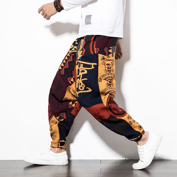 autumn new chinese style cotton and linen casual pants men's printed long pants fashion large size loose hip hop, Black
autumn new chinese style cotton and linen casual pants men's printed long pants fashion large size loose hip hop, Black