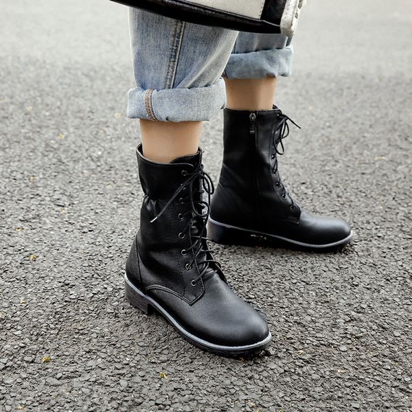 med chunky heels lace up white black gothic combat boots for women cross tied woman shoes autumn biker ankle boots women
med chunky heels lace up white black gothic combat boots for women cross tied woman shoes autumn biker ankle boots women