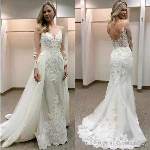 latest long sleeves lace mermaid wedding dresses back appliques bridal dresses custom made fashion, White
latest long sleeves lace mermaid wedding dresses back appliques bridal dresses custom made fashion, White