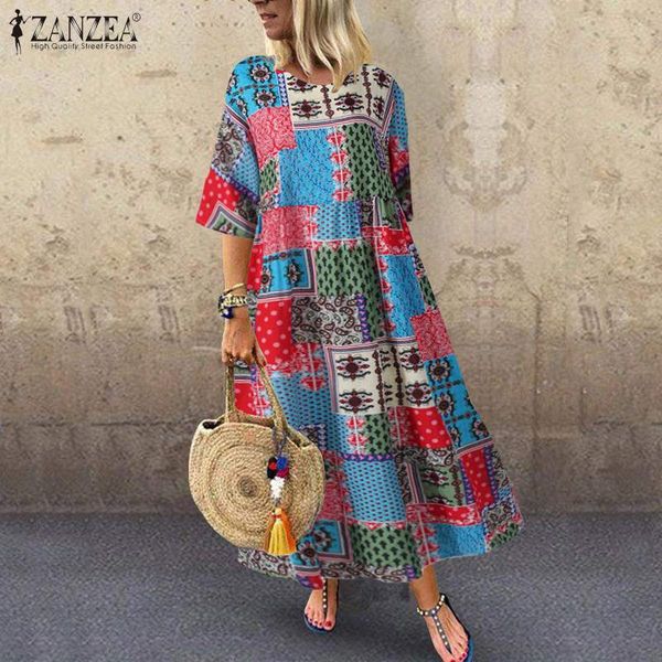 casual dresses 2021 zanzea summer bohemian dress vintage printed beach sundress women o neck short sleeve long vestido female robe kaftan tu, Black;gray
casual dresses 2021 zanzea summer bohemian dress vintage printed beach sundress women o neck short sleeve long vestido female robe kaftan tu, Black;gray