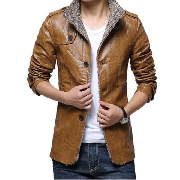 m-7xl8xl winter warm faux leather jacket men solid long sleeve pu leather coat stand collar thick slim fit men jacket, Black
m-7xl8xl winter warm faux leather jacket men solid long sleeve pu leather coat stand collar thick slim fit men jacket, Black