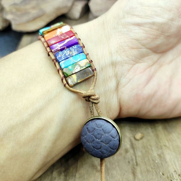 tiger stripes chakra bracelet handmade natural stone tube beads leather wrap bracelet couples bracelets creative gifts dropship, Golden;silver
tiger stripes chakra bracelet handmade natural stone tube beads leather wrap bracelet couples bracelets creative gifts dropship, Golden;silver