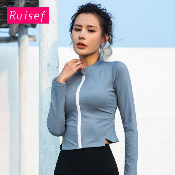running jacket women long sleeve zip fitness yoga shirt workout sportswear gym crop sports coats women cropped jacket, Black;red
running jacket women long sleeve zip fitness yoga shirt workout sportswear gym crop sports coats women cropped jacket, Black;red