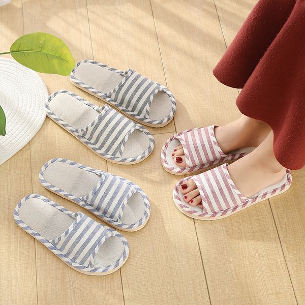 four seasons indoor slippers striped linen and cotton and linen couple's non-slip soft-sole slippers home wood floor cotton slip, Black
four seasons indoor slippers striped linen and cotton and linen couple's non-slip soft-sole slippers home wood floor cotton slip, Black