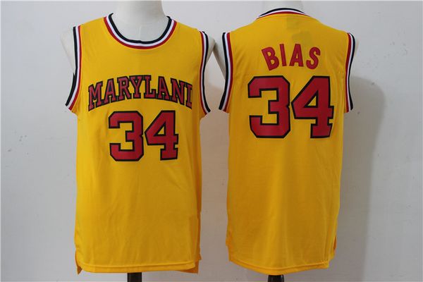 ncaa #34 leonard bias men's maryland terrapins college basketball jersey white red yellow embroidered stitched logos sports shirts, Black
ncaa #34 leonard bias men's maryland terrapins college basketball jersey white red yellow embroidered stitched logos sports shirts, Black