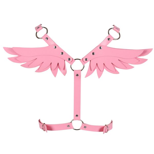 pink leather harness with wings cage bra lingerie belt fetish punk goth body bondage adjust dance club rave for womens, Black;white
pink leather harness with wings cage bra lingerie belt fetish punk goth body bondage adjust dance club rave for womens, Black;white