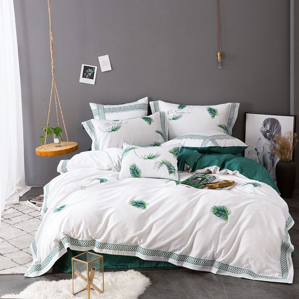 textile new product green plants bedding set egyptian cotton bedclothes embroidery bed linens duvet cover set bed sheet 4/7pcs
textile new product green plants bedding set egyptian cotton bedclothes embroidery bed linens duvet cover set bed sheet 4/7pcs