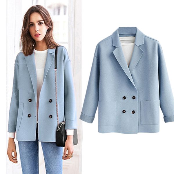 feitong women fashion lapel solid casual woollen buttons blazer formal jacket cardigan new arrival, Black
feitong women fashion lapel solid casual woollen buttons blazer formal jacket cardigan new arrival, Black