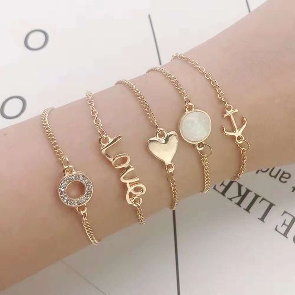 letters love heart charms link bracelets for women ship anchor round gold chains girl luxury diamonds designer bracelet set ing, Black
letters love heart charms link bracelets for women ship anchor round gold chains girl luxury diamonds designer bracelet set ing, Black