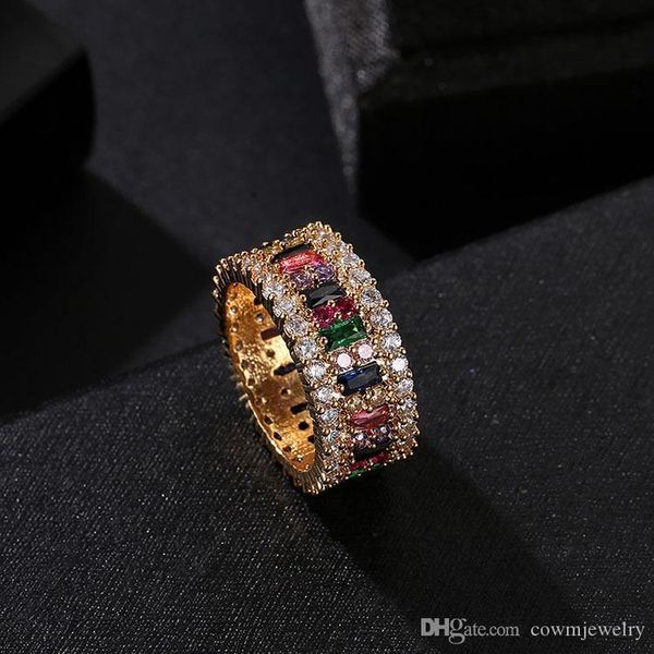 luxury designer ring women 6-9 gold plated rainbow rings micro paved 7 colors flower wedding jewelry women gift, Silver
luxury designer ring women 6-9 gold plated rainbow rings micro paved 7 colors flower wedding jewelry women gift, Silver