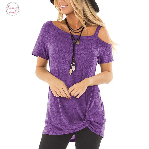 women casual t shirt female 2019 summer short sleeve polyester black twisted fashion tee shirts ladies off shoulder tshirt, White
women casual t shirt female 2019 summer short sleeve polyester black twisted fashion tee shirts ladies off shoulder tshirt, White