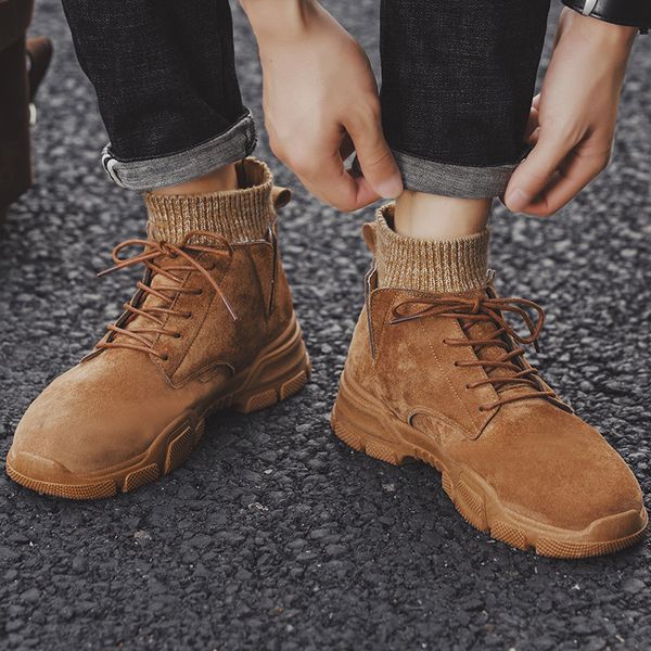 reetene fashion winter men's socks shoes outdoor fashion men boots lace up men's desert boots autumn winter shoes, Black
reetene fashion winter men's socks shoes outdoor fashion men boots lace up men's desert boots autumn winter shoes, Black