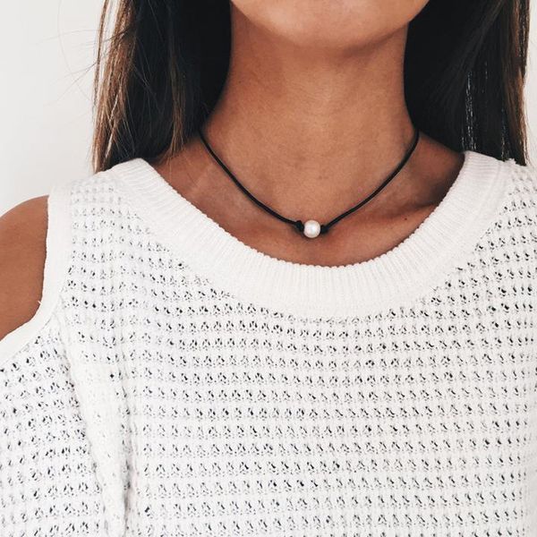 vintage simulated pearl choker necklace korean black rope collar leather femme chocker jewelry for women gift dropshipping, Silver
vintage simulated pearl choker necklace korean black rope collar leather femme chocker jewelry for women gift dropshipping, Silver