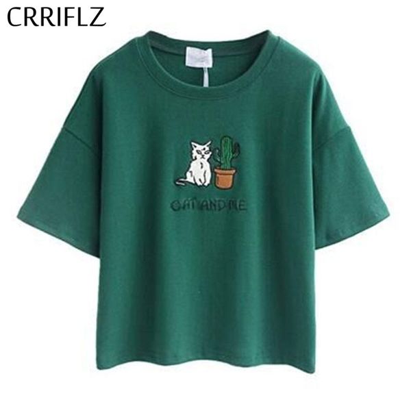 women t-shirts casual short cactus embroidered navel cotton t-shirt crriflz 2019 new summer collection office lady, White
women t-shirts casual short cactus embroidered navel cotton t-shirt crriflz 2019 new summer collection office lady, White