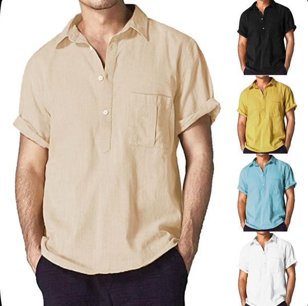2020 men summer shirts turn down neck single breasted slim fit short sleeve solid muscle tee linen t-shirt casual blouse fashion, White;black
2020 men summer shirts turn down neck single breasted slim fit short sleeve solid muscle tee linen t-shirt casual blouse fashion, White;black