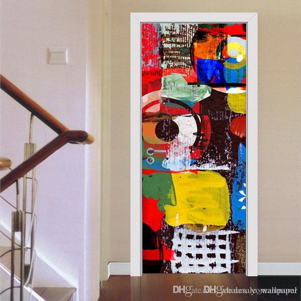 2 pcs/set pvc 3d vinyl wallpaper door cover graffiti wall stickers 77*200cm kitchen wall decals decor graffiti murals abstract
2 pcs/set pvc 3d vinyl wallpaper door cover graffiti wall stickers 77*200cm kitchen wall decals decor graffiti murals abstract