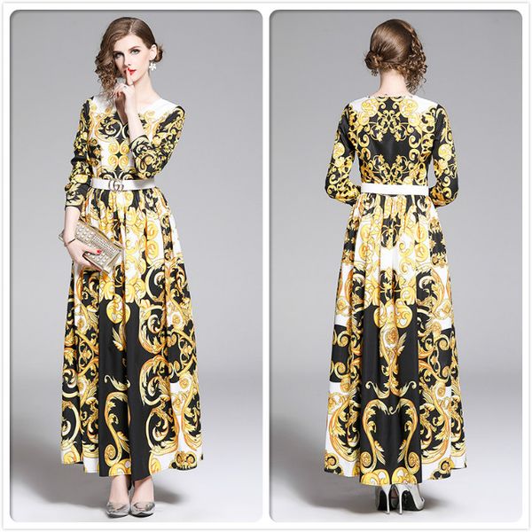 luxury baroque print maxi dress plus size women runway party prom elegant ladies long sleeve dresses for spring autumn winter, Black;gray
luxury baroque print maxi dress plus size women runway party prom elegant ladies long sleeve dresses for spring autumn winter, Black;gray