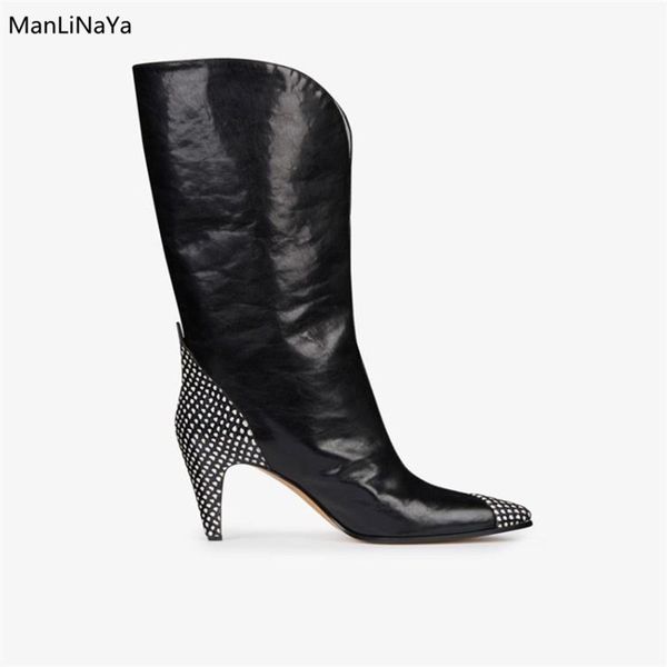 black white polka dot spikes heel women boots manlinaya brand design women shoes strange style slip on pointed toe female boots 
black white polka dot spikes heel women boots manlinaya brand design women shoes strange style slip on pointed toe female boots
