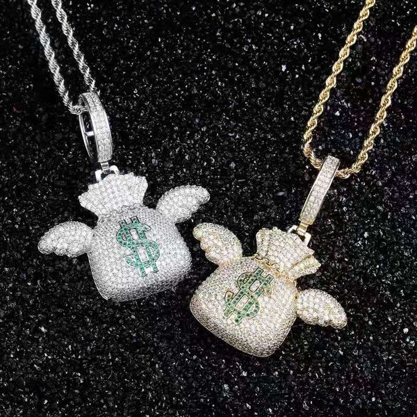 iced out flying money bag pendant necklace men hip hop luxury designer mens wings bling diamond pendants 18k gold plated jewelry love gift, Silver
iced out flying money bag pendant necklace men hip hop luxury designer mens wings bling diamond pendants 18k gold plated jewelry love gift, Silver