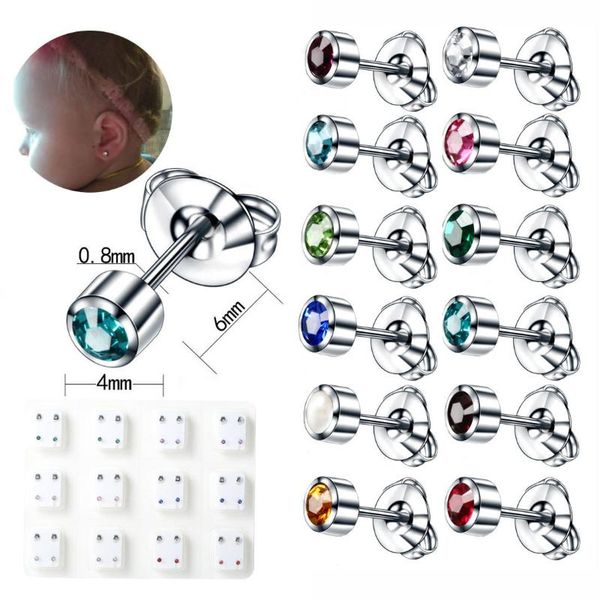 1 pair 316l stainless steel ear studs allergy round cz gem stud earrings sterilized packed piercing earrings baby jewelry, Golden;silver
1 pair 316l stainless steel ear studs allergy round cz gem stud earrings sterilized packed piercing earrings baby jewelry, Golden;silver