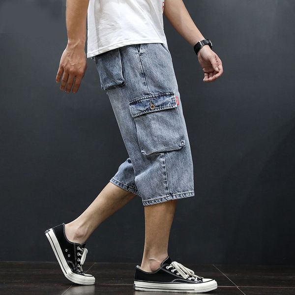 men's jeans 2021 summer thin loose denim shorts large size smart casual wild cropped trousers multi-pocket short, Blue
men's jeans 2021 summer thin loose denim shorts large size smart casual wild cropped trousers multi-pocket short, Blue