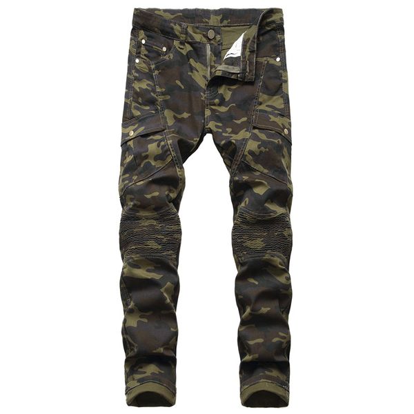 kimsere men's pleated camouflage biker jeans style camo cargo denim trousers with pockets motorcycle jeans for male, Blue
kimsere men's pleated camouflage biker jeans style camo cargo denim trousers with pockets motorcycle jeans for male, Blue