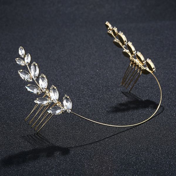 le liin bridal leaf crystal headband hair comb bride wedding hair accessories flower girl decorate children tiara, Golden;white
le liin bridal leaf crystal headband hair comb bride wedding hair accessories flower girl decorate children tiara, Golden;white