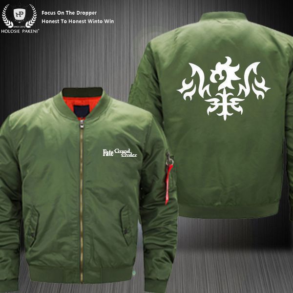 

dropshipping usa size ma-1 fate grand order men women flight jacket printed bomber jacket fgo costume made, Black;brown