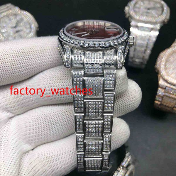 automatic new watches ice diamond waterproof red face watch men's strap watch stainless mechanical diamond watches 37mm bezel steel wat, Slivery;brown
automatic new watches ice diamond waterproof red face watch men's strap watch stainless mechanical diamond watches 37mm bezel steel wat, Slivery;brown