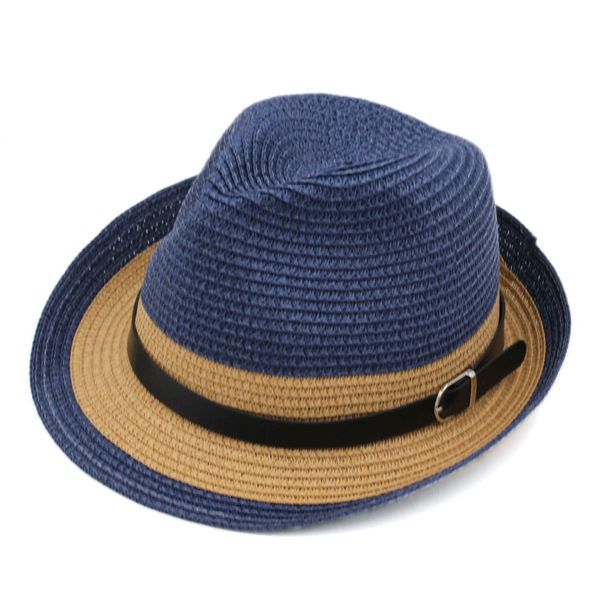 fashion men women summer straw fedora trilby hat outdoor beach sun hat gangster jazz cap, Blue;gray
fashion men women summer straw fedora trilby hat outdoor beach sun hat gangster jazz cap, Blue;gray