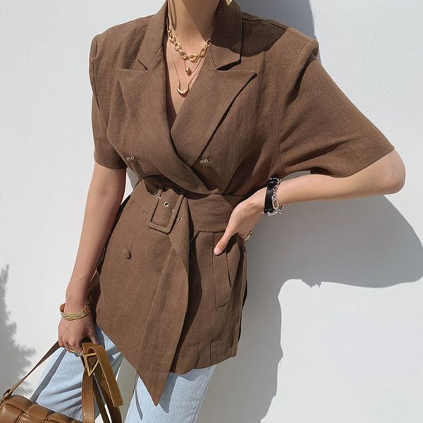 корейский белье двубортный belted женщины blazer с коротким рукавом зубчатый воротник 2020 летняя элегантный офиса мода пальто пиджаки, White;black
корейский белье двубортный belted женщины blazer с коротким рукавом зубчатый воротник 2020 летняя элегантный офиса мода пальто пиджаки, White;black