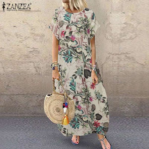 zanzea bohemian floral printed dress summer short sleeve cotton linen vestido vintage party sundress plus size loose dresses, White;black
zanzea bohemian floral printed dress summer short sleeve cotton linen vestido vintage party sundress plus size loose dresses, White;black