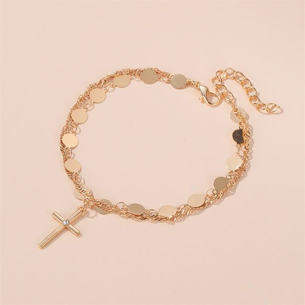 double layer cross bracelets for women gold silver color round alloy charm bracelet pulseira feminina lover's engagement jewelry, Black
double layer cross bracelets for women gold silver color round alloy charm bracelet pulseira feminina lover's engagement jewelry, Black