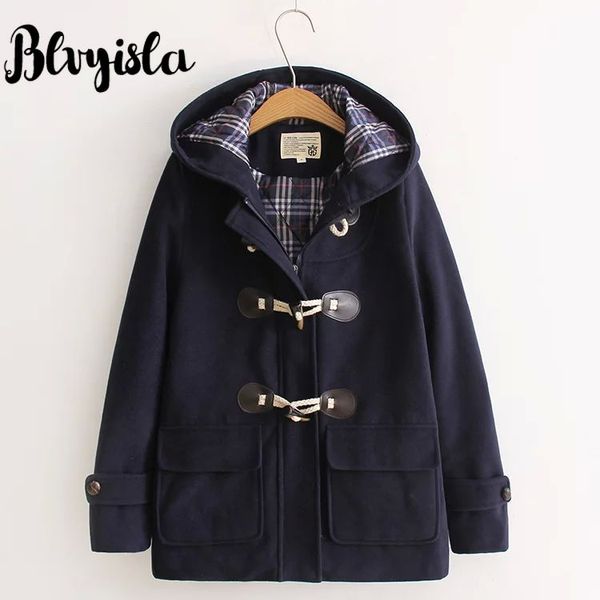 blvyisla autumn winter cotton college wind-cap jackets corner button thicken warm fabric overcoat woolen coat student, Black
blvyisla autumn winter cotton college wind-cap jackets corner button thicken warm fabric overcoat woolen coat student, Black