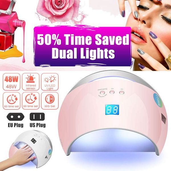 new uv 48w nail dryer auto sensor portable uv lamp for drying low heat model double power fast manicure nail led lamp 100-240v
new uv 48w nail dryer auto sensor portable uv lamp for drying low heat model double power fast manicure nail led lamp 100-240v