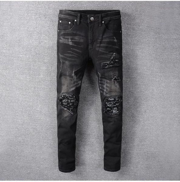 isurvivor 2020 men's black turban paisley print patchwork motorcycle jeans slim skinny pleated stretch denim ripped pants
isurvivor 2020 men's black turban paisley print patchwork motorcycle jeans slim skinny pleated stretch denim ripped pants