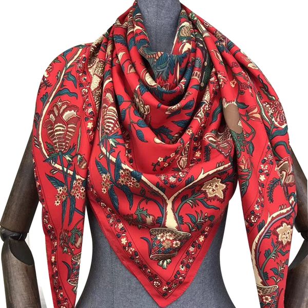 fashion silk scarf women large shawls floral print wraps square bandana kerchief scarves female foulard 130*130cm
fashion silk scarf women large shawls floral print wraps square bandana kerchief scarves female foulard 130*130cm